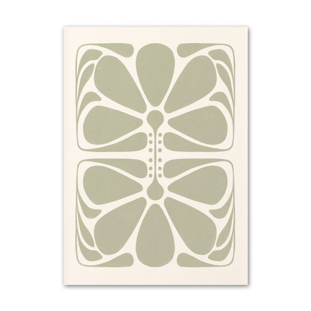 Rynx | Sage Green Flower Canvas Poster
