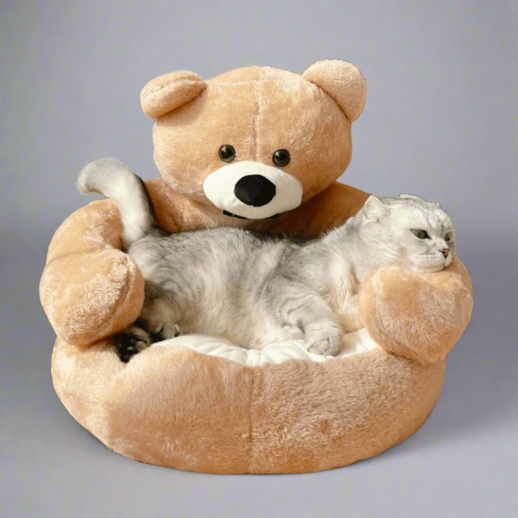 Lisslune | SAMIYA – Plush Cat Bed with Raised Edge for Comfort and Security
