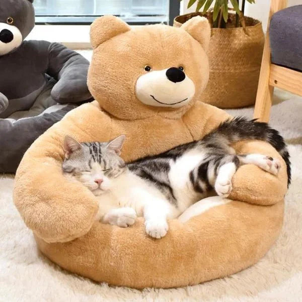 Lisslune | SAMIYA – Plush Cat Bed with Raised Edge for Comfort and Security