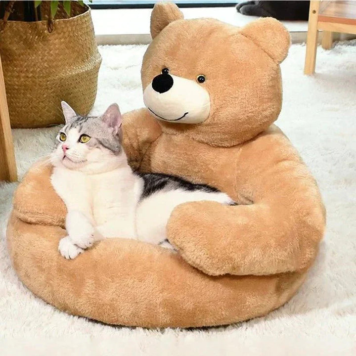 Lisslune | SAMIYA – Plush Cat Bed with Raised Edge for Comfort and Security