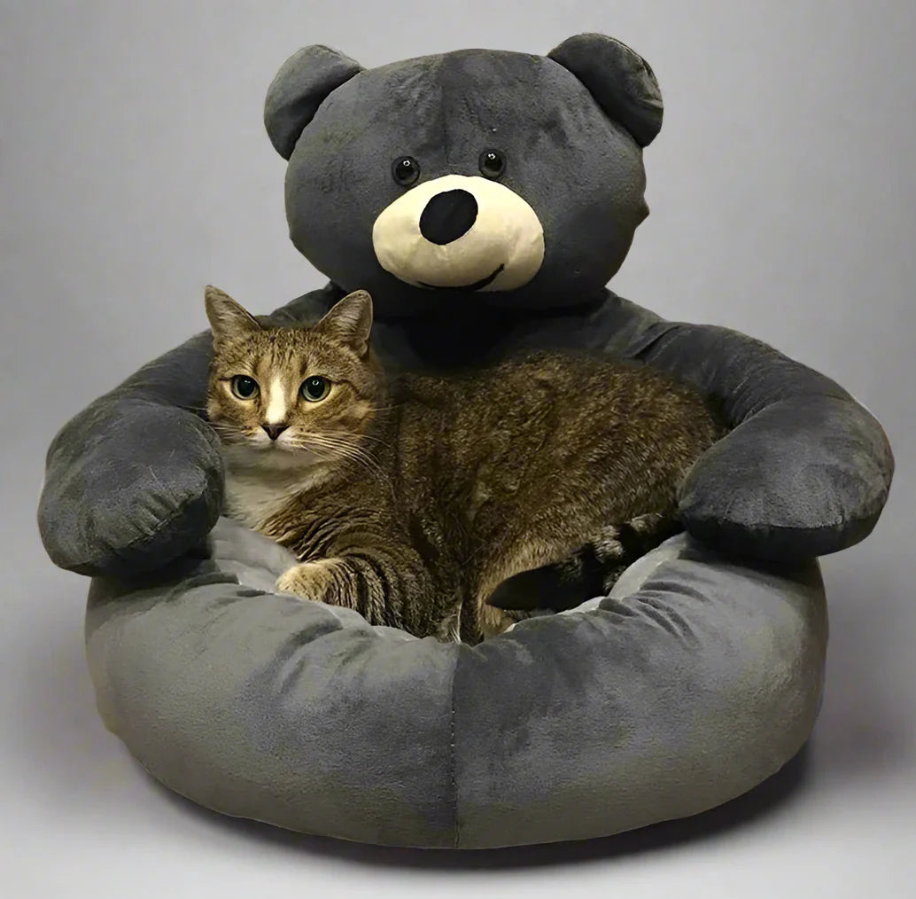 Lisslune | SAMIYA – Plush Cat Bed with Raised Edge for Comfort and Security