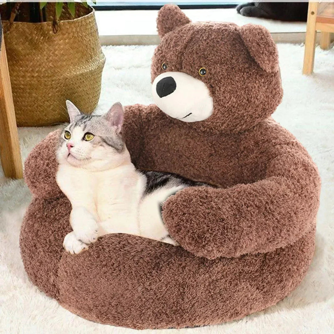 Lisslune | SAMIYA – Plush Cat Bed with Raised Edge for Comfort and Security