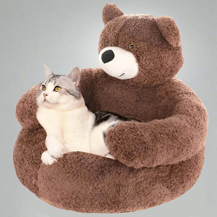 Lisslune | SAMIYA – Plush Cat Bed with Raised Edge for Comfort and Security