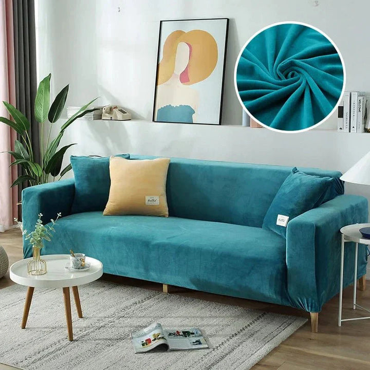 Lisslune | Samtlux Velvet Sofa Cover – Elegant Stretch Fit for Luxurious Comfort and Protection