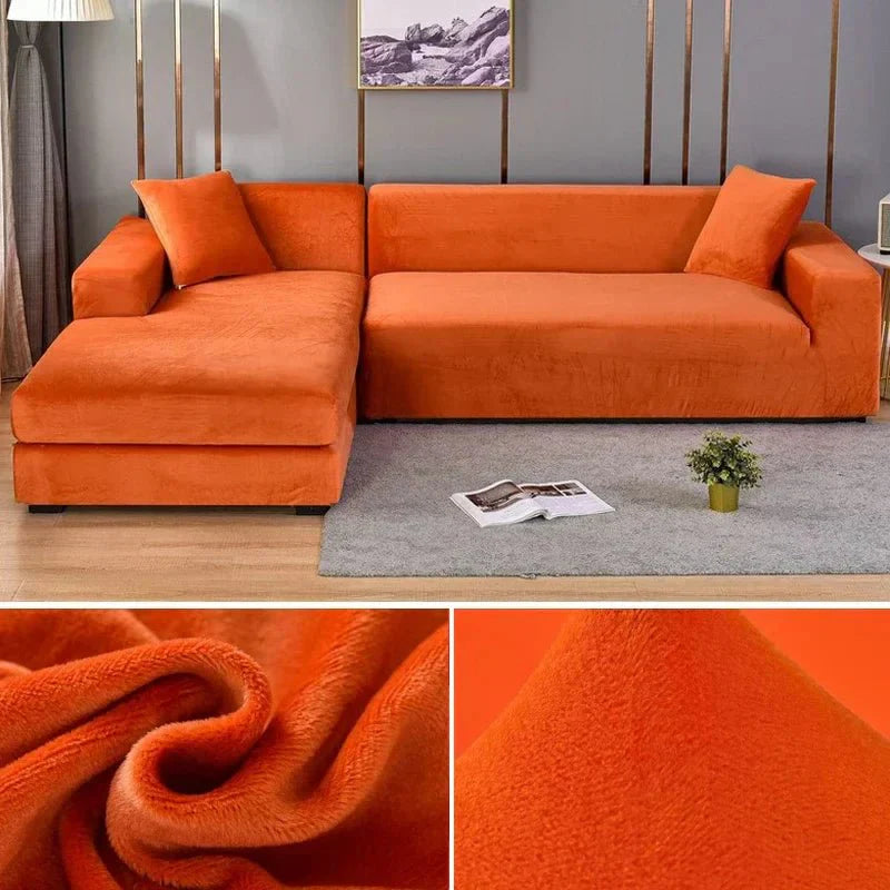 Lisslune | Samtlux Velvet Sofa Cover – Elegant Stretch Fit for Luxurious Comfort and Protection