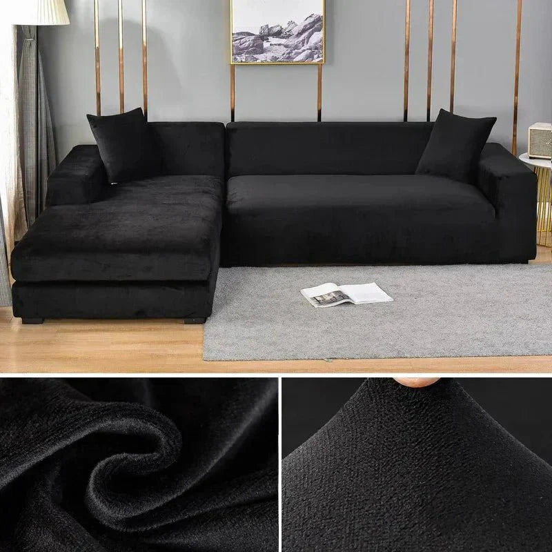 Lisslune | Samtlux Velvet Sofa Cover – Elegant Stretch Fit for Luxurious Comfort and Protection