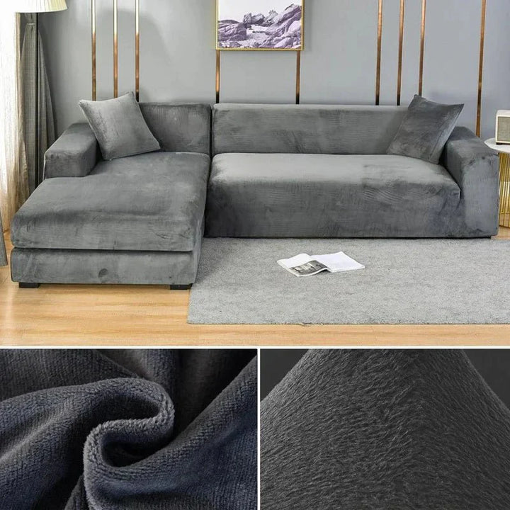 Lisslune | Samtlux Velvet Sofa Cover – Elegant Stretch Fit for Luxurious Comfort and Protection