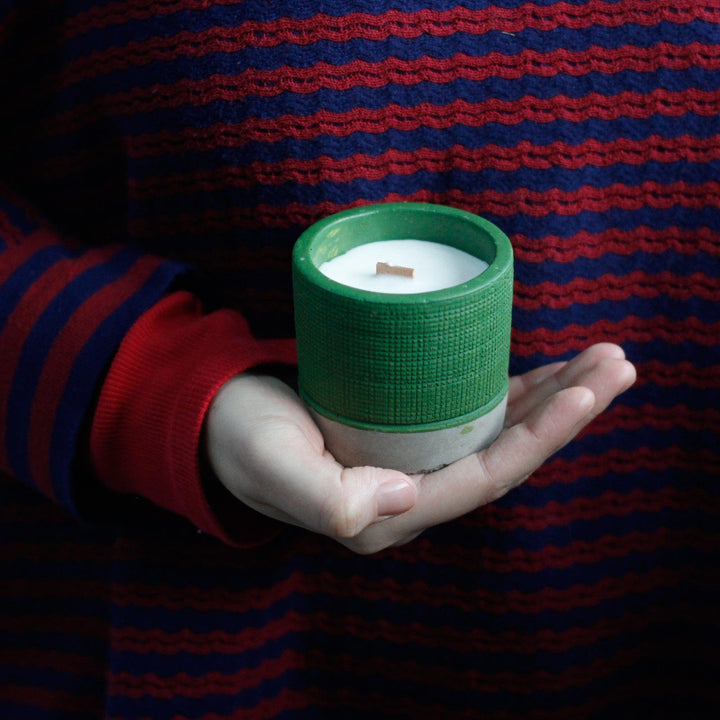Lisslune | Brandy Butter Soy Wax Candle in a Black Concrete Container