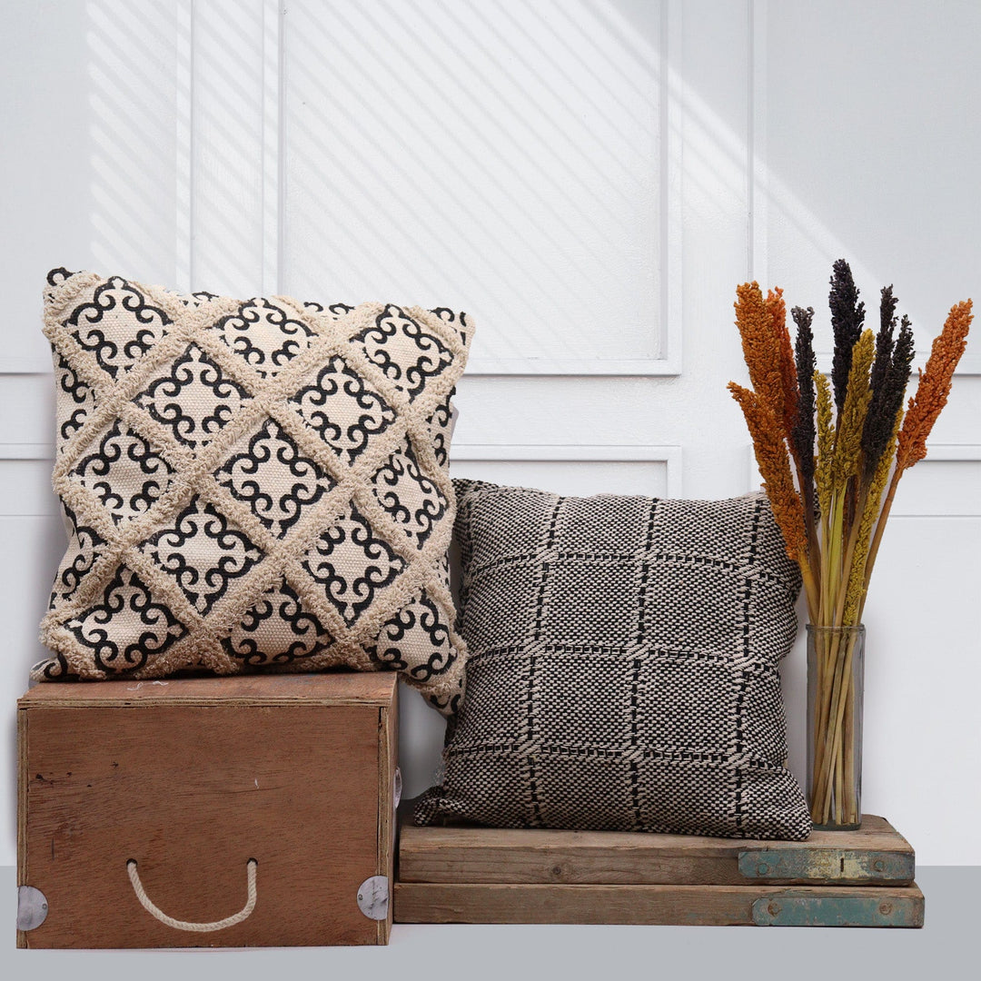 Lisslune | Indian Classic Throw Pillow Covers | 40 x 40 cm and 45 x 45 cm - Pack of 2