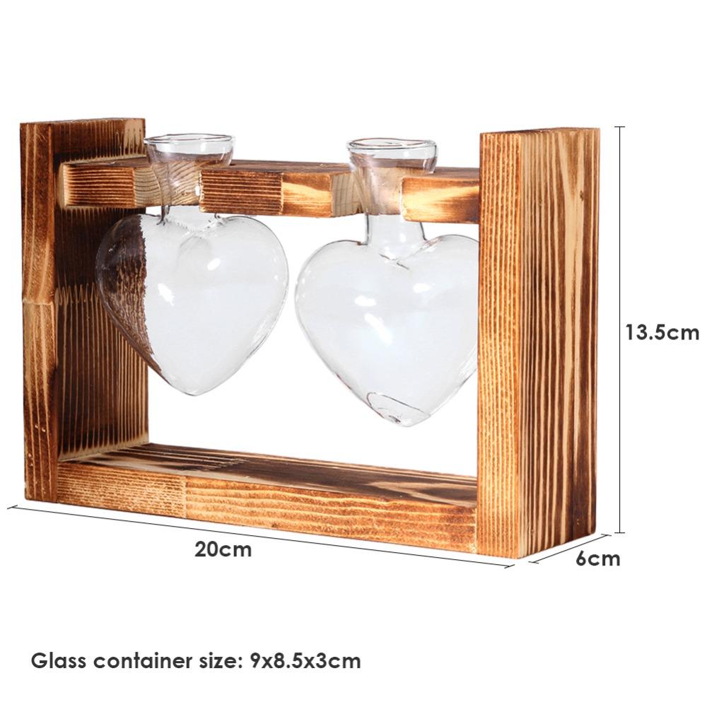 Lisslune | Tabletop Clear Glass and Wooden Vases