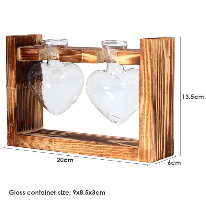 Lisslune | Tabletop Clear Glass and Wooden Vases