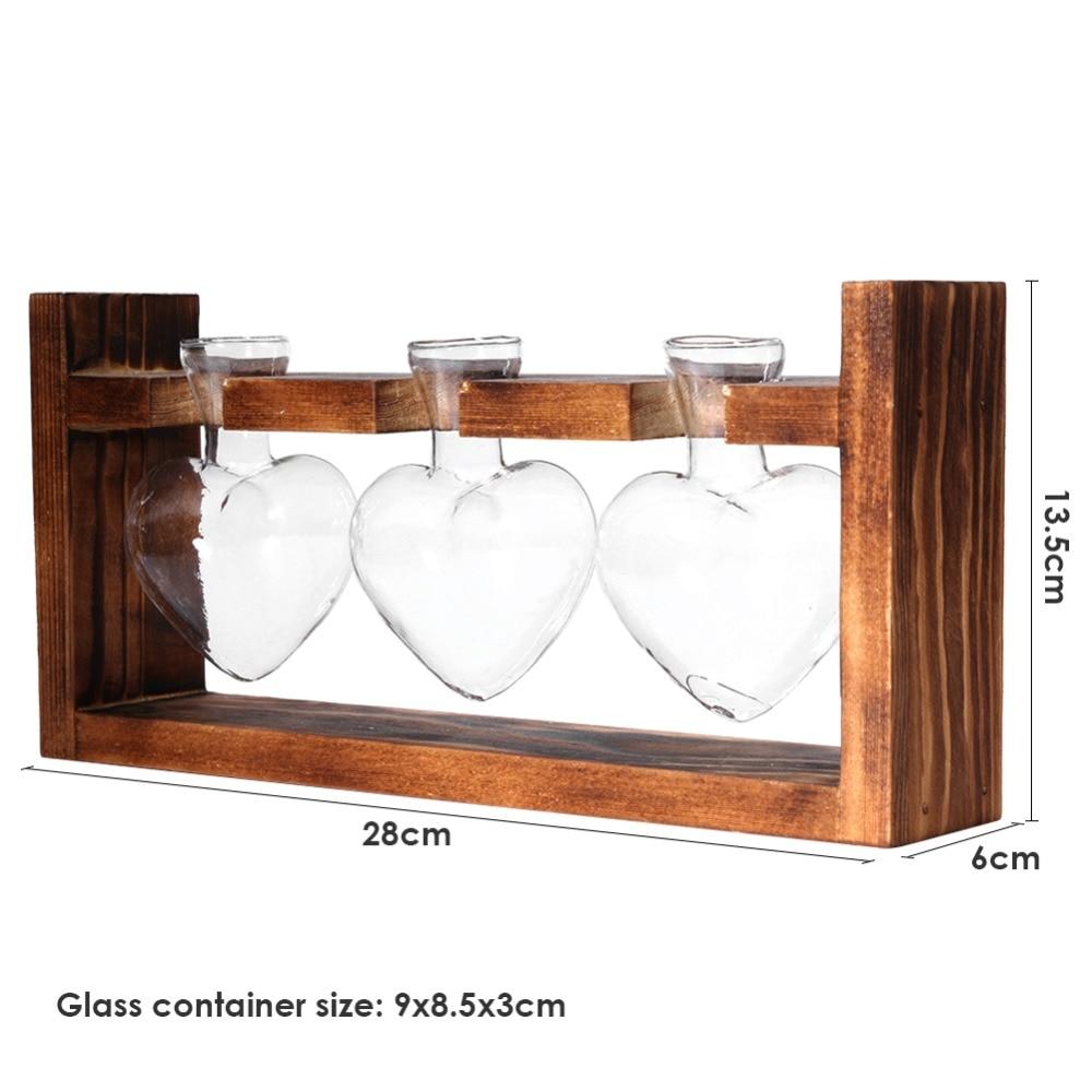 Lisslune | Tabletop Clear Glass and Wooden Vases