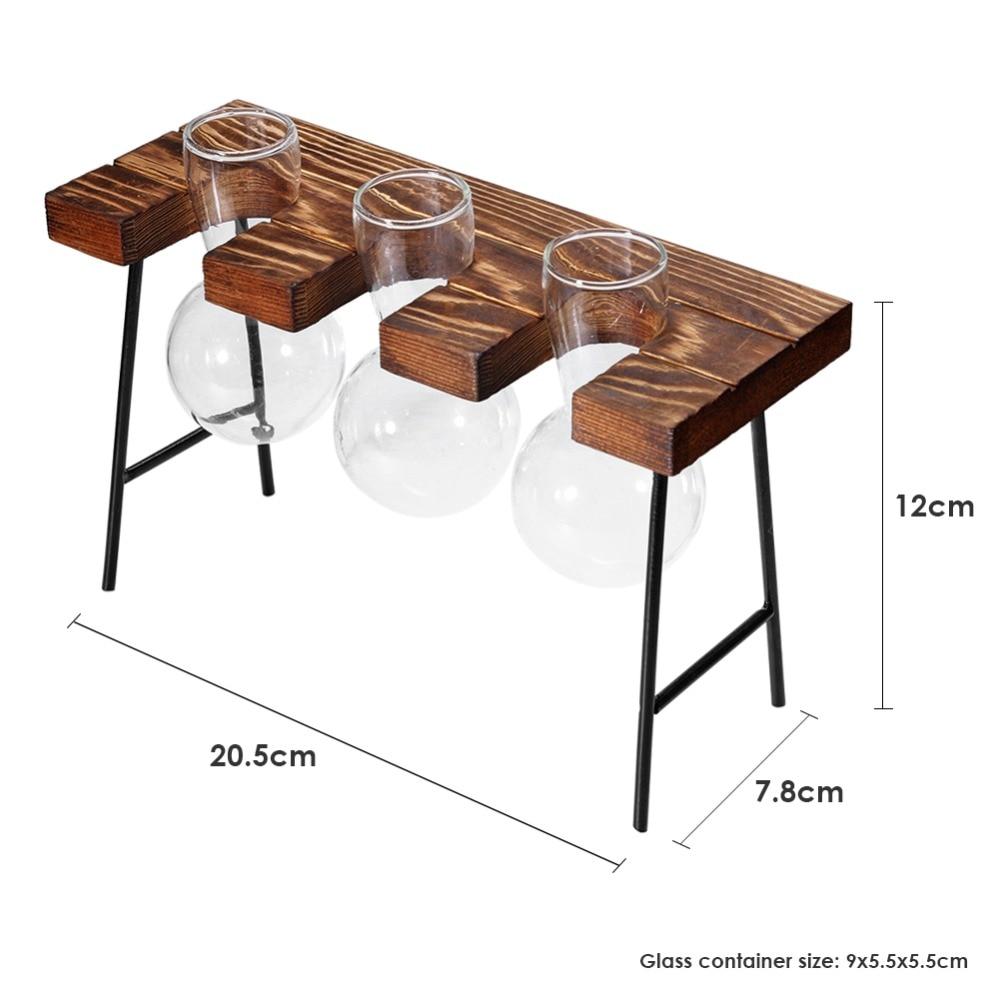 Lisslune | Tabletop Clear Glass and Wooden Vases