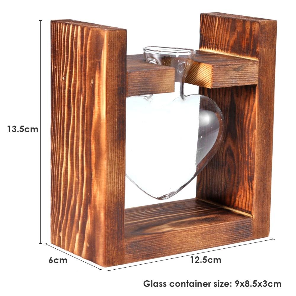 Lisslune | Tabletop Clear Glass and Wooden Vases