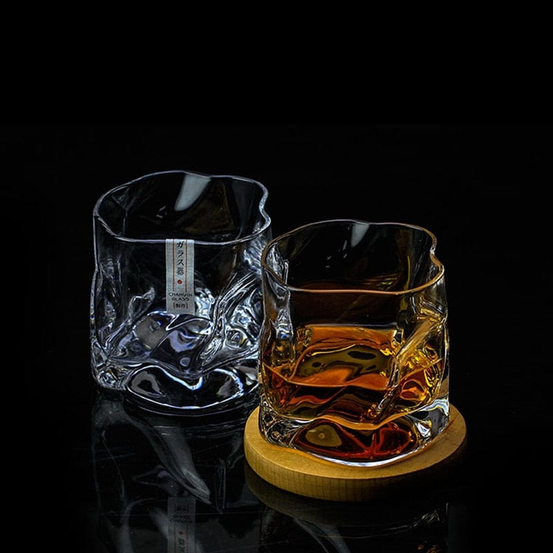 Lisslune | Japanese Style Edo Crystal Crumpled Paper Whisky Glass