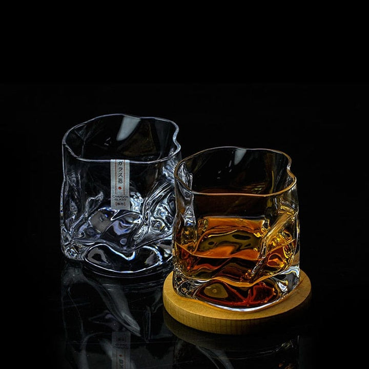 Lisslune | Japanese Style Edo Crystal Crumpled Paper Whisky Glass