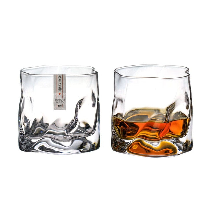 Lisslune | Japanese Style Edo Crystal Crumpled Paper Whisky Glass