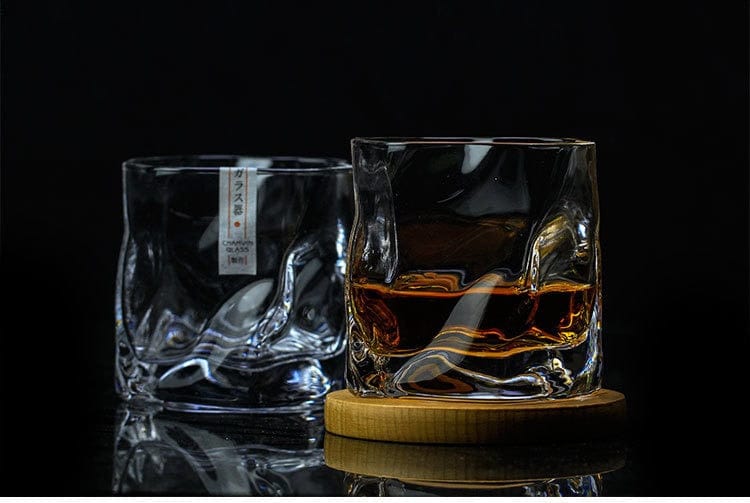 Lisslune | Japanese Style Edo Crystal Crumpled Paper Whisky Glass