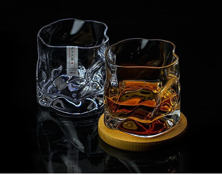 Lisslune | Japanese Style Edo Crystal Crumpled Paper Whisky Glass