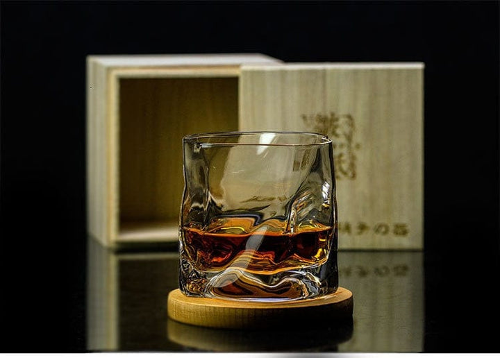 Lisslune | Japanese Style Edo Crystal Crumpled Paper Whisky Glass