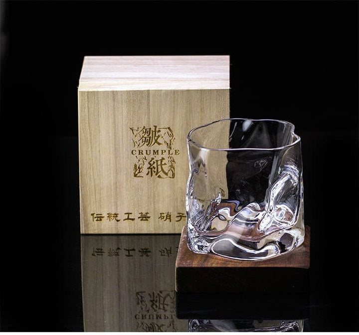 Lisslune | Japanese Style Edo Crystal Crumpled Paper Whisky Glass