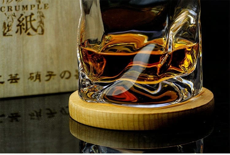 Lisslune | Japanese Style Edo Crystal Crumpled Paper Whisky Glass