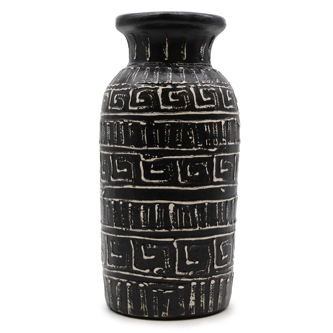 Lisslune | Greek Style Straight Lombok Ceramic Vase - Chocolate