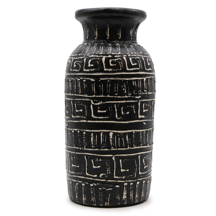 Lisslune | Greek Style Straight Lombok Ceramic Vase - Chocolate