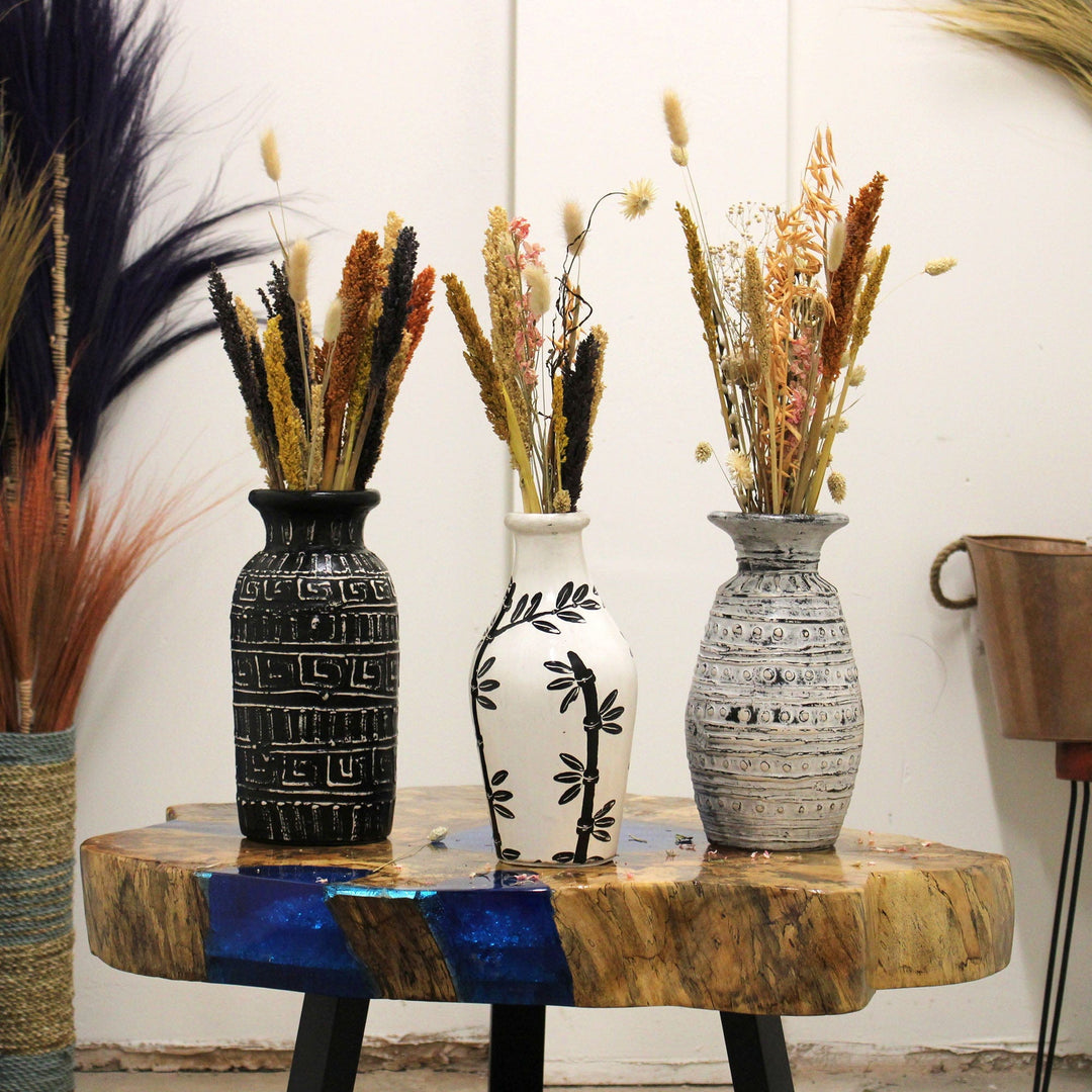 Lisslune | Greek Style Straight Lombok Ceramic Vase - Chocolate