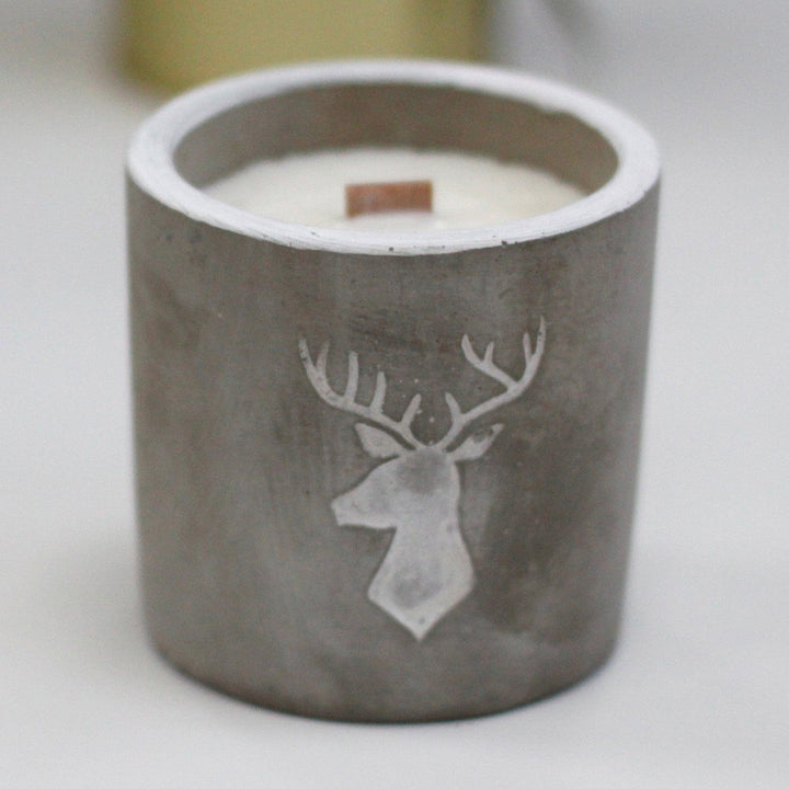 Lisslune | Medium soy wax candles in concrete pots
