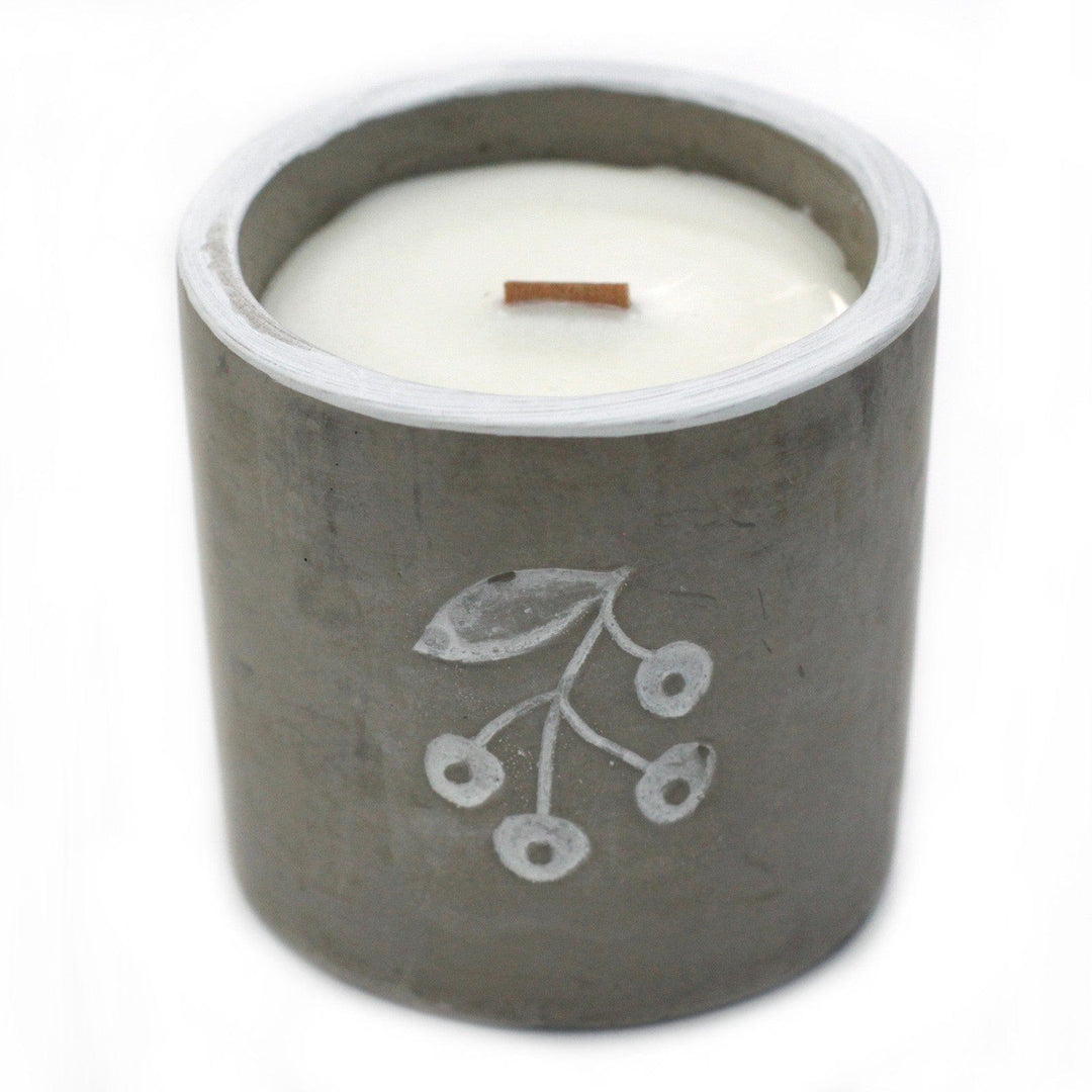 Lisslune | Medium soy wax candles in concrete pots