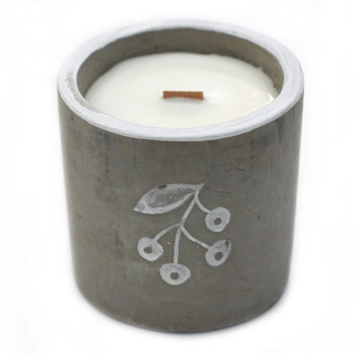 Lisslune | Medium soy wax candles in concrete pots