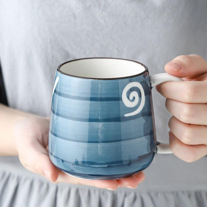 Lisslune | Large hand-painted blue and white coastal mugs