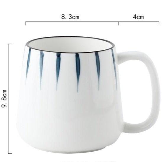 Lisslune | Large hand-painted blue and white coastal mugs
