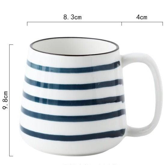 Lisslune | Large hand-painted blue and white coastal mugs