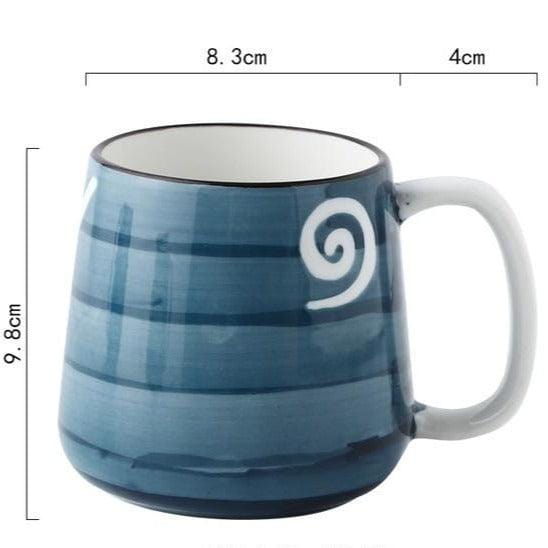Lisslune | Large hand-painted blue and white coastal mugs