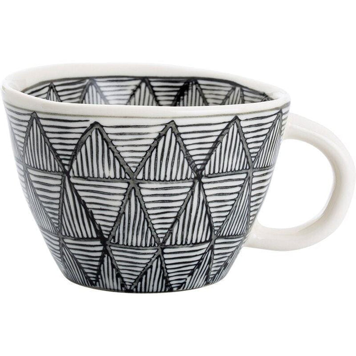 Lisslune | Large hand-painted coffee/tea cups - White handles - 330 ml