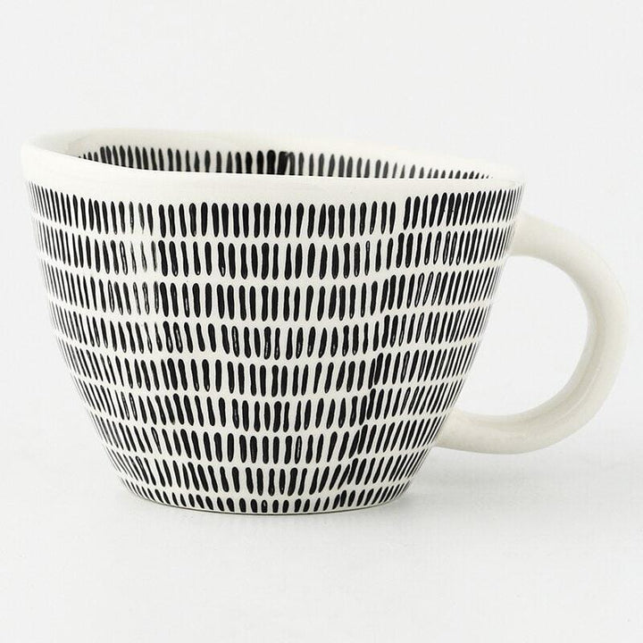 Lisslune | Large hand-painted coffee/tea cups - White handles - 330 ml