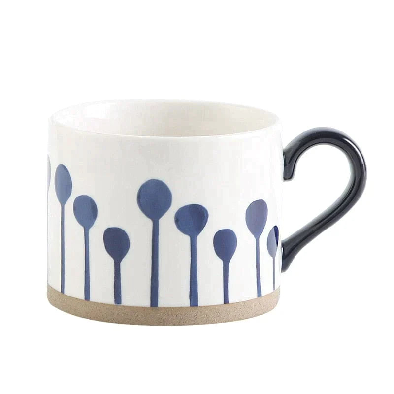 Lisslune | Large Stoneware Breakfast/Soup Mugs - Hand-Painted 450 ml