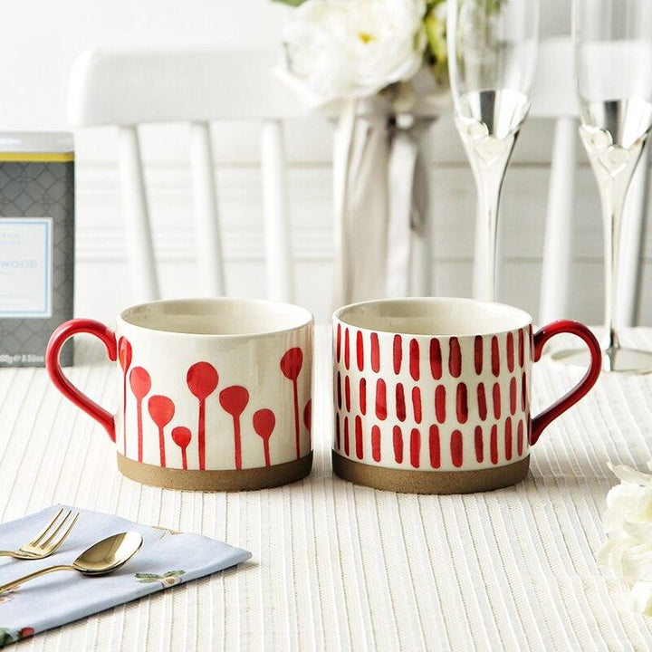 Lisslune | Large Stoneware Breakfast/Soup Mugs - Hand-Painted 450 ml