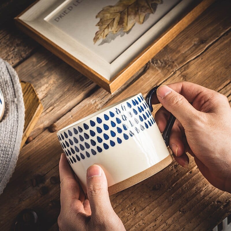 Lisslune | Large Stoneware Breakfast/Soup Mugs - Hand-Painted 450 ml