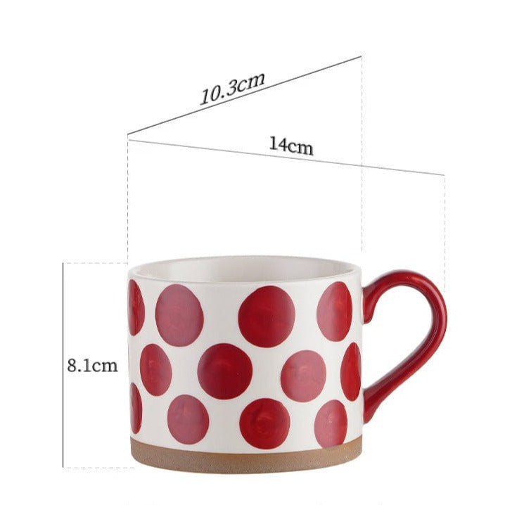 Lisslune | Large Stoneware Breakfast/Soup Mugs - Hand-Painted 450 ml