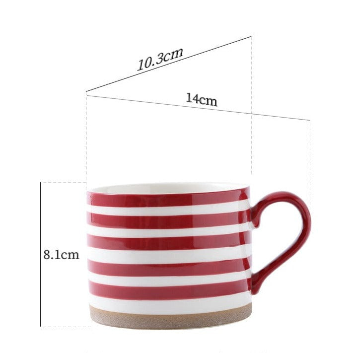 Lisslune | Large Stoneware Breakfast/Soup Mugs - Hand-Painted 450 ml