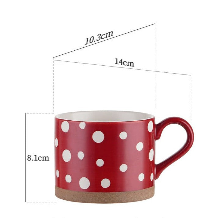 Lisslune | Large Stoneware Breakfast/Soup Mugs - Hand-Painted 450 ml