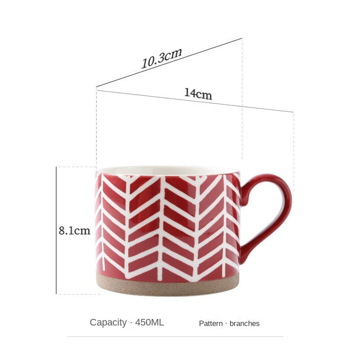 Lisslune | Large Stoneware Breakfast/Soup Mugs - Hand-Painted 450 ml