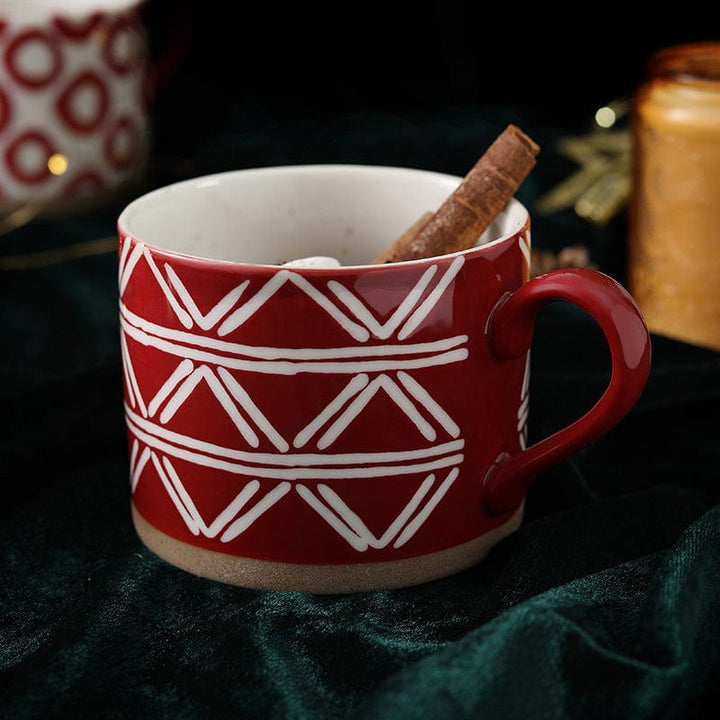 Lisslune | Large Stoneware Breakfast/Soup Mugs - Hand-Painted 450 ml