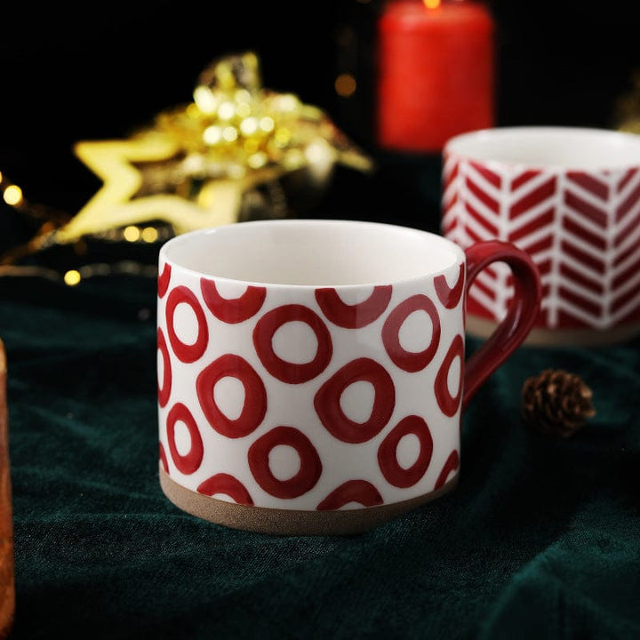 Lisslune | Large Stoneware Breakfast/Soup Mugs - Hand-Painted 450 ml