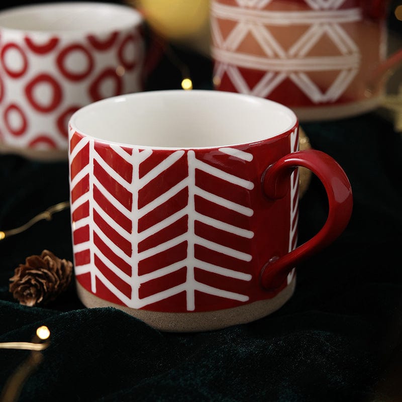 Lisslune | Large Stoneware Breakfast/Soup Mugs - Hand-Painted 450 ml