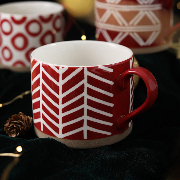 Lisslune | Large Stoneware Breakfast/Soup Mugs - Hand-Painted 450 ml