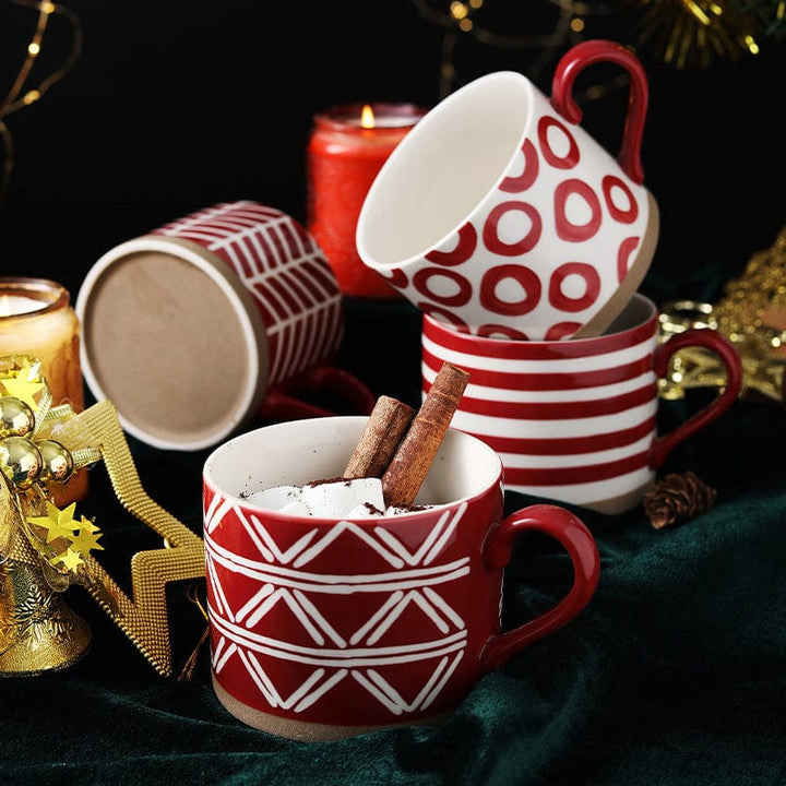 Lisslune | Large Stoneware Breakfast/Soup Mugs - Hand-Painted 450 ml